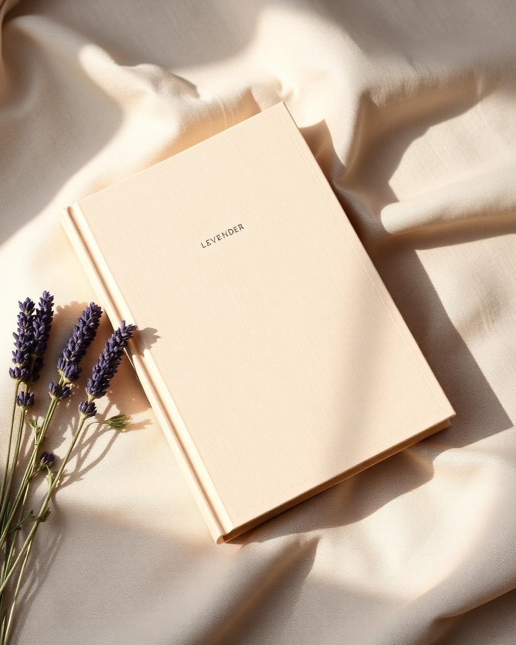 Featured healing book on linen with lavender